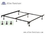 Universal Wholesale Heavy Duty Angle Steel Adjustable Metal Bed Frame with Locking Rug Rollers, Fits All Mattress Sizes