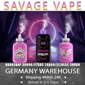 Savage Stars 20000 Puff 30000 25000 18000 15000 8000 E Cigarette Shisha Flavour Hookah Vabeen Randm Tornado EU Warehouse Pen Wholesale I Vape 30K 20K 18K 15K