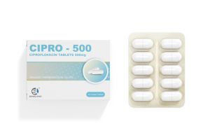 Ciprofloxacin Hydrochloride Tablet 500mg (10tablets/Blister 2blisters/Box)