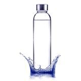 18oz Clear Glass Drinking Bottles with Caps for Beverage Water and Juice