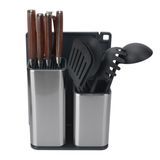 High Quality Stainless Steel Knife Holder PP Chopping Board Set Cooking Utensil Storage Bucket Universal Kitchen Knives Block