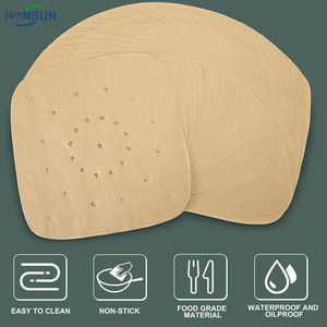 8 Inch Square Flat Sheet Air Fryer Liners Unbleached Parchment Fryer Liners
