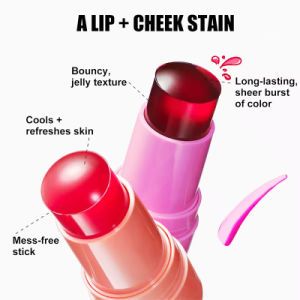 Private Brand Q Play Jelly Lipstick Long-Lasting Vegan 5g Vegan Blush Stick Cheeks Lips Cheeks Customizable Logo Wholesale Blush