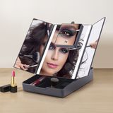 Tabletop Beauty 1X/7X Magnifying LED Illuminated Vanity Mirror with Organizers