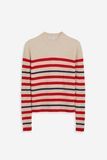 Custom Fashion Crew Neck Long Sleeve Pullover OEM Stripe Knitwear Cashmere Color Blocking Sweater