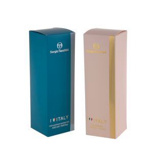 Custom Folded Embossed Paper Gift Display Blue Cmyk Printing Cosmetic Packing Spot UV Shipping Cost Saving Packaging Box