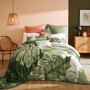 Custom Wholesale 100% Polyester 85/95GSM Brushed Microfiber Colorful Leaf Printed Two Sides Use Both Soft Comforter Duvet Cover Set Home Bedding with Bed Sheet