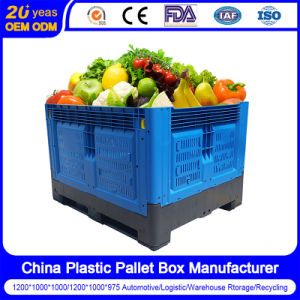 Plastic Pallet Box Manufacturer Industry HDPE Large Solid Collapsible Rigid Foldable Stackable Storage Mesh Insulated Fish Sleeve Container Box for Auto Parts