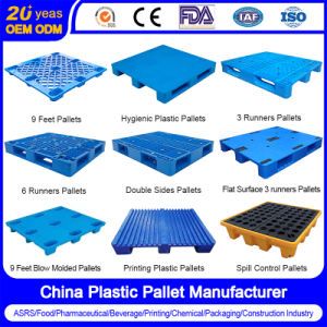 China Plastic Pallet Manufacturer HDPE Heavy Duty Industrial Euro Rackable Stackable Spill One Way Export Hygienic Pallets for Logistics/Warehouse Storage/Rack