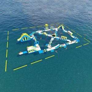 Bouncia 165 People Inflatable Amusement Parks for Water Obstacle Course