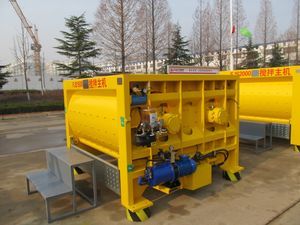 Double Horizontal Shaft Forced Intermittent Type Concrete Mixer