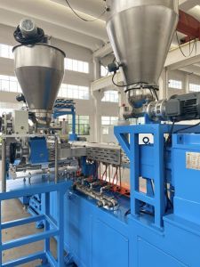 Pbat PLA MD Biodegradable Compounds Granulates Making Machine Co Rotating Twin Screw Extruder