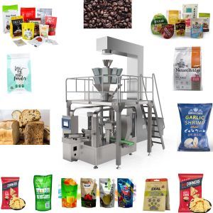Filling and Sealing Automatic Chocolate Mango Snacks Cheese Food Rotary Packing Machine for Zipper Standing Doypack Pouch Bag Packing