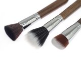Gold Color Ferrule Black Wooden Handle Brush Set