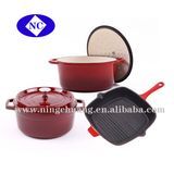 Enamel Cast Iron Cookware Set Pots and Pans