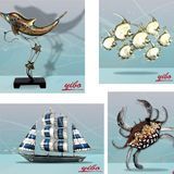 Metal Animal Decor Modern Home Garden Crafts-Ocean Adventure