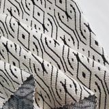 Double Knitting Jacquard Cotton Fabric Spandex Yarn Dyed White and Black Design Garment Fabric