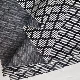 Double Knitting Jacquard Polyester Rayon Spandex Yarn Dyed White and Black Design Garment Fabric