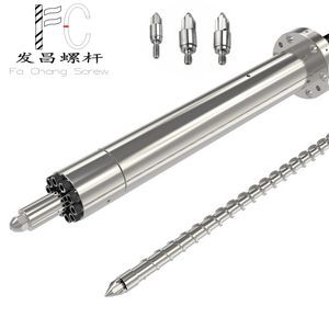 Screw and Barrel with Tip and Nozzle for Injection Molding Machine Assembly