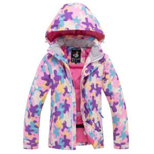 Pink Color Girls Woman Suits Winter Waterproof Clothing Ski Jackets and Pants