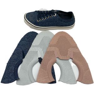 Custom Breathable and Comfortable Women Men Lurex Yarn 14 Needle Flyknit Casual Shoes Upper