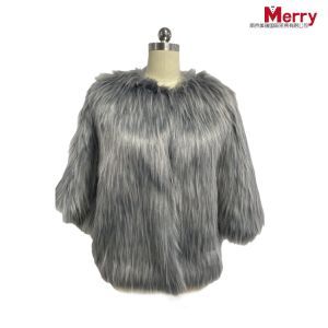 Women Fashion Clothes Leather Jacket Winter Faux Fur Coat with Medium Sleeves
