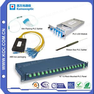 Fiber Optic Planar Lightwave Circuit Splitter PLC Splitters for Network Connection