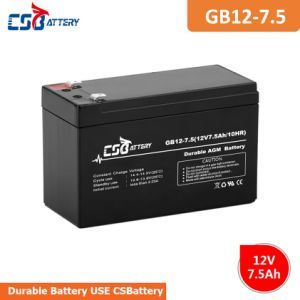 Csbattery 12V7.5ah Bateria UPS System Lead Acid AGM Battery for Solar/UPS/Telecom-System/Wind-Energy-Storage/Ada