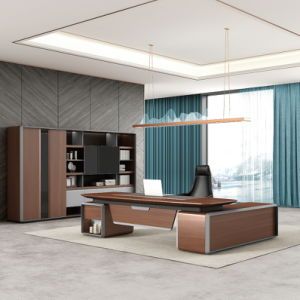 Office Furniture Wooden Furniture Modern Design L Shaped Desk Executive Table (D11124)