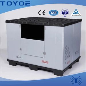 1600*1140 Heavy Duty Large HDPE Industrial Logistic Transport Warehouse Storage Foldable Collapsed Paper Bag Pallet Box for Bike