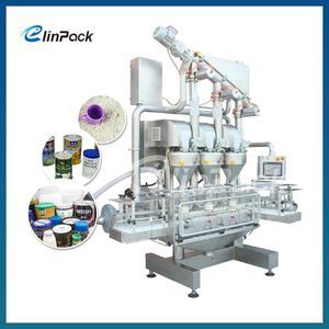 Full-Automatic High Speed Food Bottle Powder Solution Packaging Line Chocolate Powder Filling Capping Machine
