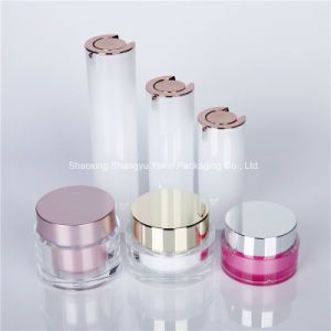 Acrylic Round Pearly White Airless Cosmetic Bottle
