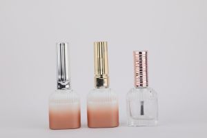 Empty Nail UV Gel Polish Glass Bottle Gold Cap Costomized Cap Cutomized Nail Polish Bottle with Brush