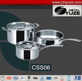 5PCS Cookware Set, 3-Ply Stainless Steel Kitchenware, Kitchen Utensils, Home Appliance