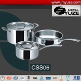 5PCS Cookware Set, 3-Ply Stainless Steel Kitchenware, Kitchen Utensils, Home Appliance
