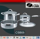 6-Pieces Stainless Steel Cookware Set, Kitchen Utensils, Pots and Pan, Induction Ready
