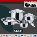 7PCS Cookware Set with Lid, Stainless Steel Kitchenware for Induction Cooker, Kitchen Utensils