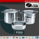 4PCS Pasta Cooker Set, Professional Kitchenware, Stainless Steel Stock Pot, for Home Appliance