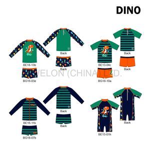 Sample Customization Boys′ Dino Logo Swimwear with Upf50+ and Ultrachlorine Resistant