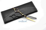 Hot Convex Straight Edge Brown Titanium Hair Cutting Shear Scissors