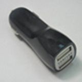 Dual USB Socket Power Car Charger with Logo, 5V/3A, Ce and RoHS