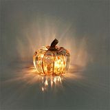 Halloween LED Plastic Pumpkin Light Decoration (White&Gold Light)