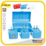 Jy-006 World Travel Adapter with CE&FCC&RoHS and USB Charger