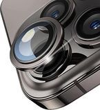 Aluminum Alloy Metal 9h iPhone 15 PRO Max Camera Lens Protector- Graphite