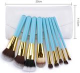 Professional Blue Makeup Brush Set with Synthetic Brushes