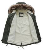 New Men′s Faux Fur Long Winter Trench Coat Jacket