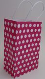 White Kraft Paper Handle Bag-Dots