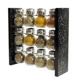 12 Jars MDF Spice Rack Kitchen Accessories Set Countertop Spice Rack