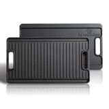 M-Cooker Outdoor BBQ Cast Iron Double Sides Grilling Pan Vegetable Oil Coating Durable Griddle Pan