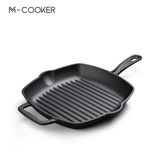 Wholesale Steak Frying Pan Cast Iron Pot Kitchen Cookware Induction Pre-Seasoned Square 11 Inch Cast Iron Griddle Grill Pan
